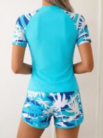 Traje de Baño Deportivo para Mujer 2026, Tankini de Manga Corta con Cordón Ajustable, Ropa de Baño Femenina de Verano, Moda para Playa - Imagen 5