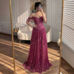 Serene Hill 2026 Vestido de Noche de Lujo Color Fucsia con Cuentas Árabes y Borlas para Bodas y Eventos Formales LA73594 Personalizado