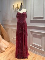Serene Hill 2026 Vestido de Noche de Lujo Color Fucsia con Cuentas Árabes y Borlas para Bodas y Eventos Formales LA73594 Personalizado - Imagen 4
