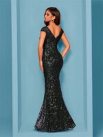 Lucyinlove, nuevos vestidos de noche formales elegantes con lentejuelas y manga casquillo para mujer, vestidos largos de sirena con espalda en V para fiesta de boda, graduación, invitados - Imagen 2