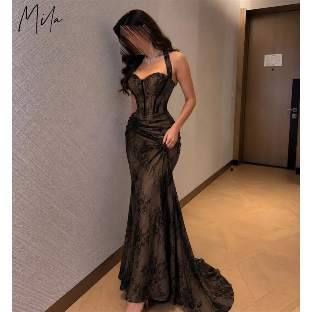 60501-qvh32q.jpg Vestido de Fiesta Negro Personalizado Mila, Estilo Sirena, Halter, Espalda Descubierta, Elegante, Formal, Largo hasta el Suelo, Vestidos de Fiesta - Imagen 1