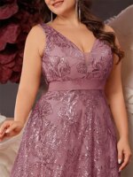 Vestido de noche azul con lentejuelas y escote en V profundo de lujo de talla grande para mujer elegante con espalda en V vestidos largos de cóctel para fiesta de boda y graduación - Imagen 6