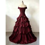 Vestido de Gala Borgoña Personalizado Cathy con Cola Barrida, Sin Mangas, Vestidos de Noche con Volantes Escalonados, Lujoso y Formal para Eventos 2026 - Imagen 2