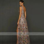 Vestido de fiesta de tul con bordado floral personalizado, vestido de noche formal largo de un solo hombro, vestidos de invitada de boda sin espalda, tallas grandes - Imagen 2