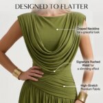 Vestido de Noche Elegante Estilo Francés Sin Mangas con Cintura Fruncida y Abertura Alta, Vestido Largo Formal para Fiesta de Graduación para Mujer - Imagen 5