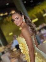 Vestidos de noche árabes personalizados, con flores amarillas, vestidos formales para mujeres, vestidos de fiesta sin tirantes, vestidos de novia para mujeres de Dubái, vestidos para fiestas. - Imagen 3
