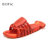 Zapatillas de langosta EOFK para mujer, chanclas divertidas de animales de verano, bonitas chanclas de playa para ducha, chanclas informales Unisex de talla grande suaves para el hogar
