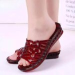 Sandalias de gelatina de cristal para mujer, talla grande, con soporte de plástico, antideslizantes para baño, sandalias de p...