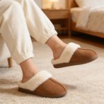 Zapatillas Comwarm suaves para mujer, pantuflas para casa, pantuflas de espuma viscoelástica tipo lana, forro de piel sintética, zapatos cálidos y acogedores de algodón - Imagen 2