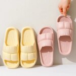 Pantuflas de plataforma gruesa para mujer y hombre, suaves, tipo nube, para baño, interior, exterior, playa, sandalias de verano, antideslizantes, de EVA.
