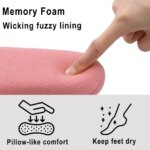Pantuflas de Invierno para Mujer Comwarm, Pantuflas de Felpa Rizada con Espuma Viscoelástica, Pantuflas Planas Cálidas con Forro Polar y Suela Suave - Imagen 5