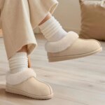 Pantuflas Kidmi de invierno para mujer con cuello de piel, de gamuza, cálidas, antideslizantes, para interior y exterior. - Imagen 2