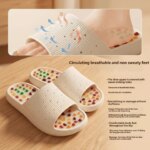 Pantuflas de masaje con acupresión para mujeres y hombres, con cuentas redondas incrustadas, terapia física, antideslizantes, de EVA, para interiores, hogar y baño. - Imagen 5