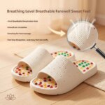 Pantuflas de masaje con acupresión para mujeres y hombres, con cuentas redondas incrustadas, terapia física, antideslizantes, de EVA, para interiores, hogar y baño. - Imagen 6