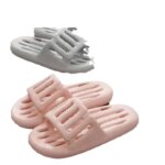 Zapatillas de baño para uso doméstico para mujer, antideslizantes, fondo suave, Material de PVC, para parejas, baño, dormitorio, fugas, sandalias de verano, zapatos - Imagen 5