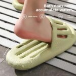 Zapatillas de baño para uso doméstico para mujer, antideslizantes, fondo suave, Material de PVC, para parejas, baño, dormitorio, fugas, sandalias de verano, zapatos - Imagen 3