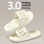 Zapatillas de baño para uso doméstico para mujer, antideslizantes, fondo suave, Material de PVC, para parejas, baño, dormitorio, fugas, sandalias de verano, zapatos - Imagen 2