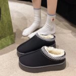 Botas de nieve para mujer, zapatos cortos de Cachemira cálidos de suela gruesa sin tacones, medias zapatillas de lana, zapatos de algodón para mujer 2026 - Imagen 6