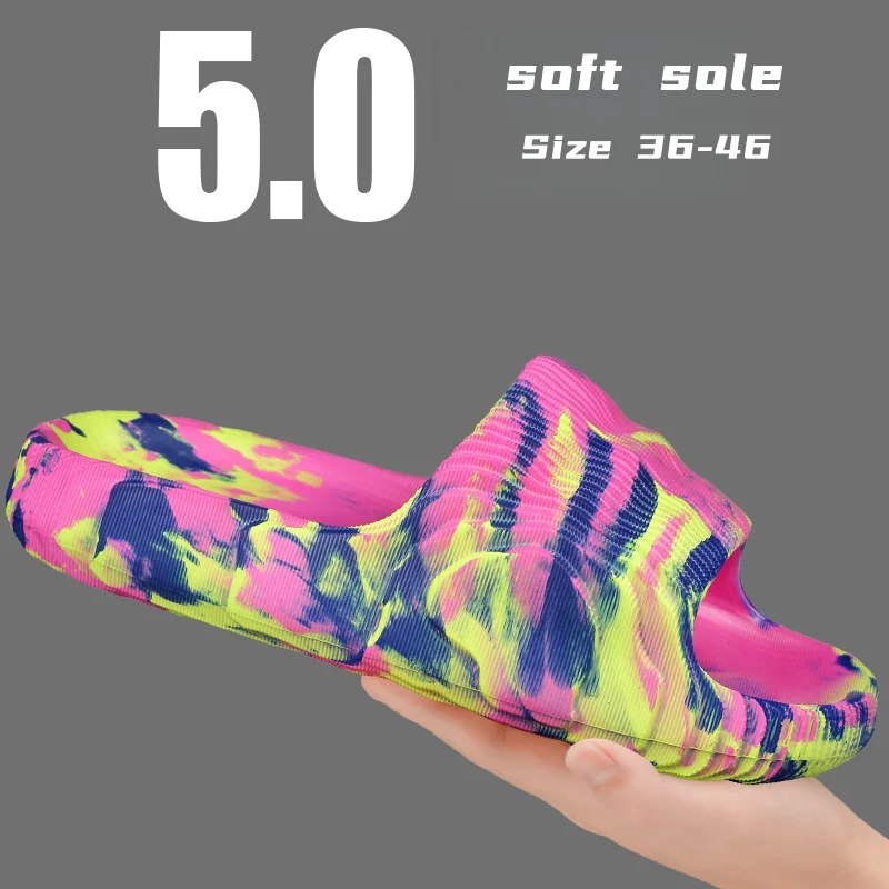 65671-9frvys.jpg Zapatillas de EVA ligeras de verano para mujer, zapatillas deportivas para interior del hogar, zapatillas de baño antideslizantes para baño, Sandalias planas unisex, fondo suave para playa - Imagen 1