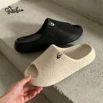 XIXITIAO Zapatillas de plataforma de verano para hombre y mujer, zapatillas de baño interiores de EVA suaves y cómodas, de color sólido, antideslizantes - Imagen 2