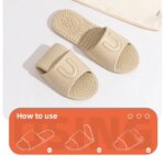 Zapatillas plegables suaves de EVA para mujer, sandalias de masaje portátiles para viaje en interiores y baño, chanclas planas antideslizantes de secado rápido Unisex para el hogar - Imagen 6