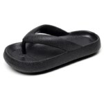 Chanclas de verano con plataforma plana, cómodas zapatillas de playa de suela blanda para mujer, sandalias de moda para casa, baño, zapatos de suela gruesa antideslizantes - Imagen 4