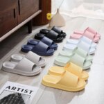 Zapatillas de masaje EVA con comodidad tipo nube para baño, zapatillas antideslizantes resistentes a los olores, zapatos de casa para mujer, sandalias impermeables para hombre - Imagen 3