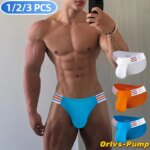 1/2/3 Uds. Ropa interior breve para Hombre, pantalones triangulares de horquilla alta con escote en V grande, diseño Modal para Hombre, calzoncillos sexis de corte alto para Hombre