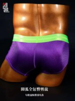 Calzoncillos de cintura baja para hombre, bóxers transpirables de seda helada, suaves y sexys, calzoncillos lisos con rayas brillantes para deportes. - Imagen 4
