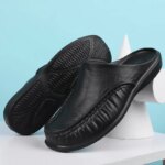 Sandalias de playa de verano para hombre, zuecos de jardín informales Unisex, sandalias cruzadas con punta ancha para exteriores, zapatillas de ducha de casa antideslizantes