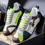 Zapatos deportivos informales transpirables de malla con bloques de color en negro y gris para hombre, zapatos retro finos de verano estilo Forrest Gump, zapatos ligeros de suela blanda, antideslizantes, versátiles y resistentes al desgaste para hombre - Imagen 3
