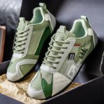 Zapatos deportivos informales transpirables de malla con bloques de color en negro y gris para hombre, zapatos retro finos de verano estilo Forrest Gump, zapatos ligeros de suela blanda, antideslizantes, versátiles y resistentes al desgaste para hombre - Imagen 2