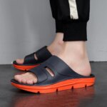 Zapatillas para hombre, moda de verano, Color sólido, zapatillas de casa informales, zapatos antideslizantes de Eva, chanclas de playa, zapatillas de ducha - Imagen 5