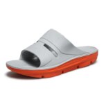 Zapatillas para hombre, moda de verano, Color sólido, zapatillas de casa informales, zapatos antideslizantes de Eva, chanclas de playa, zapatillas de ducha - Imagen 4
