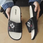Zapatillas de moda para hombre, cómodas zapatillas planas para el baño en casa, zapatos de playa de suela blanda para exteriores, zapatillas de talla grande para hombre 39-47 - Imagen 4