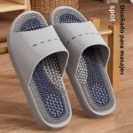 Pantuflas de Masaje para Hombre, Antideslizantes, para Interiores, Baño, Estilo Simple, Material de PVC, Cómodas, para Verano