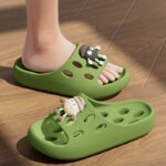 Zapatillas de baño con fugas, antideslizantes, de secado rápido, para parejas, para hombres y mujeres, uso interior en el hogar, zapatillas de ducha
