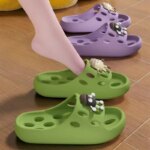 Zapatillas de baño con fugas, antideslizantes, de secado rápido, para parejas, para hombres y mujeres, uso interior en el hogar, zapatillas de ducha - Imagen 2
