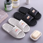 Pantuflas de baño para interiores, huecas, antideslizantes, para parejas, para hotel, gimnasio, uso en exteriores, pantuflas ... - Imagen 3