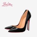 Zapatos de Tacón Alto Elegantes para Mujer, Color Negro, Suela Roja Brillante, Marca de Lujo, Tendencia 2025, Punta en Pico, Zapatos de Fiesta Sexys para Mujer