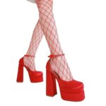 Zapatos de tacón alto y grueso con plataforma para mujer, sandalias de Stripper para fiesta, calzado Sexy para Club nocturno, 2024 - Imagen 6