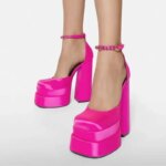 Zapatos de tacón alto y grueso con plataforma para mujer, sandalias de Stripper para fiesta, calzado Sexy para Club nocturno, 2024 - Imagen 2