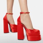 Zapatos de tacón alto y grueso con plataforma para mujer, sandalias de Stripper para fiesta, calzado Sexy para Club nocturno, 2024