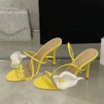 Eilyken, sandalias sexis de PVC transparente con flores y banda estrecha para mujer, estilo callejero, punta abierta, tacones altos finos, zapatos para fiesta y graduación - Imagen 4