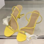Eilyken, sandalias sexis de PVC transparente con flores y banda estrecha para mujer, estilo callejero, punta abierta, tacones altos finos, zapatos para fiesta y graduación - Imagen 3