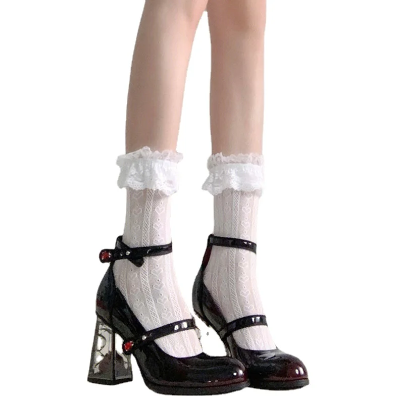 70900-gnptko.jpg Mary Jane-zapatos de tacón de bloque rosa para mujer, calzado elegante de talla grande con hebilla francesa y cabeza redonda, Lolita, Verano - Imagen 1