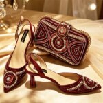 Nuevos Tacones Italianos de Diseño con Punta Abierta para Mujer 2026, Zapatos de Tacón con Diamantes de Colores Elegantes para Fiesta y Conjunto de Bolsos a Juego para Ocasiones Especiales