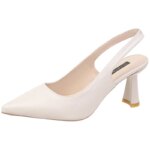 Sandalias retro de tacón grueso con punta abierta para mujer, zapatos de trabajo sin talón, profesionales, de corte bajo, a l... - Imagen 5