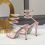 Sandalias de serpiente con diamantes de imitación para mujer, zapatos de gladiador de tacón alto fino, de lujo, para fiesta y graduación - Imagen 3