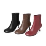 Botines de Mujer Dilalula 2027 de Piel de Vaca Auténtica con Punta Redonda, Bordado de Hojas y Tacón de Aguja Delgado para Fiesta y Cita, Botines para Mujeres Jóvenes - Imagen 6